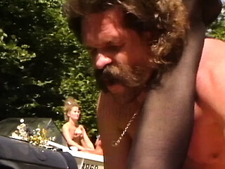 Classic German sluts getting wrecked outdoors in hot compilation