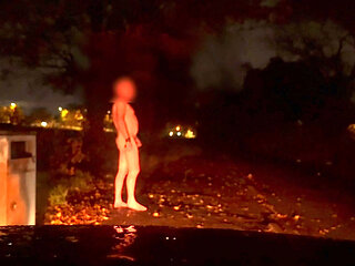 Caught jerking twice while nude and barefoot outside of car