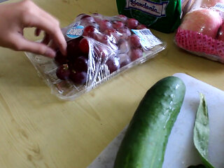 Cute Asian teen enjoy in food fetish