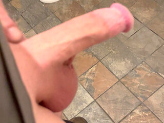 Gas station bathroom public masturbation