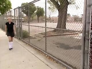 Cute college cutie gets dominated in her schoolgirl outfit