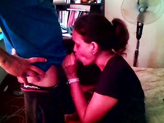 Deepthroating, swallowing that load, she guzzles it all down
