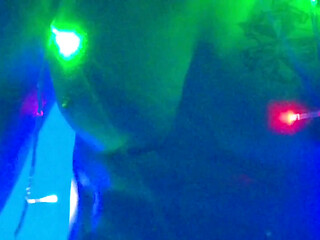 Jerking off in Christmas Lights
