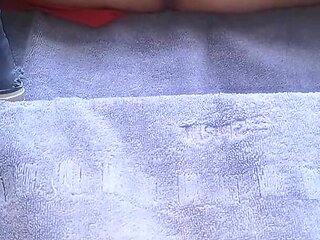 Red Dress, Spread Pussy & Anal Plug - Wild Solo on the Hunting Stand