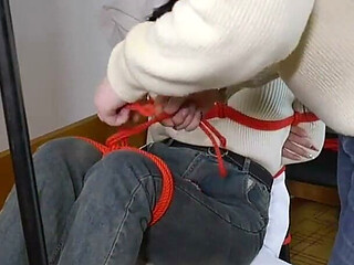 He Hung up His Girlfriend's Bare Feet and Cuffed Her Toes with His Thumbs