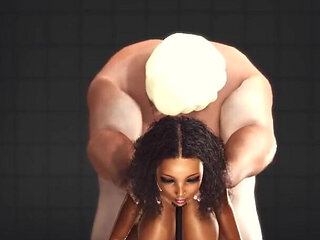 Sexy ebony teen gets fucked hard by chef in the kitchen. Fucking machine