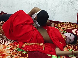 Red Saree Wearing Bhabhi Fucking With Cowgirl Position And Doggy Style