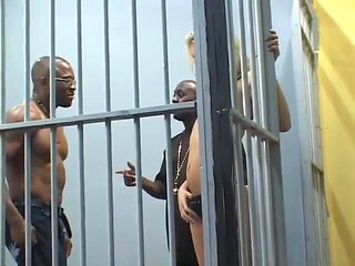 Horny black stud bangs sexy white babe before shooting his load
