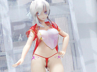 [mmd] Weak Sound Good-night Kiss Pregnancy Erotic Hanfu Belly Pocket Thong