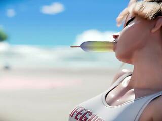 Couldn'_t Resist Kiriko At The Beach