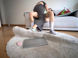 The neighbor teaches me how to behave like a lesbian