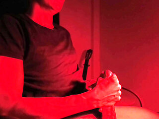 CURB CUMSHOT RED LIGHT Sexy guy jerks off his big cock - Cannole Canela