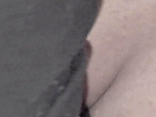 Super Close-up: Cock Rubs the Clit. Sperm on Pussy. Use Sperm Like a Lubricant. Female Orgasm. Red Panties.