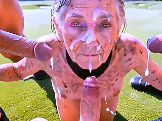 Homeless granny found on golf course gangbanged