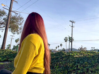 Italian Long Hair MILF Artemisia Love Smoking a Cigarette Outdoor