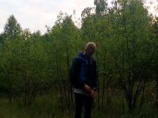 Outdoor Twink Peeing in the Woods