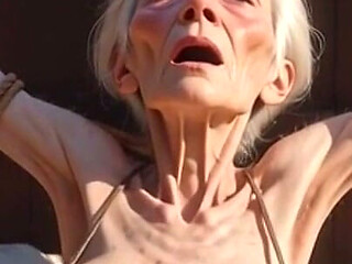 Old Granny Rope Bondage - Tight Pussy Needs to Be Filled