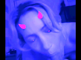 Devilish blonde Danielle Roy, sucking the cum straight out of Cody Roy