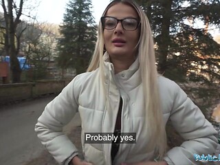 Maddy Black's perfect body gets deepthroat and fucked in public