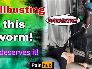 Training Zero Femdom Ballbusting CBT Bondage Punishment! Chastity Slave BDSM FLR Real Homemade Amateur MILF Wife Stepmom
