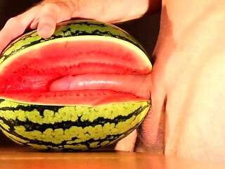 Muscular Stud Fucks and Cums on Watermelon