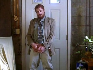 Big-Cock Israeli Daddy Strokes in Suit