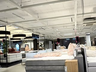 Risky Day in a Furniture Store - Handjob, Blowjob and F...