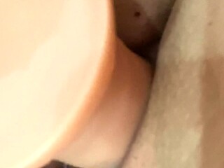 Close up solo beauty toying ass