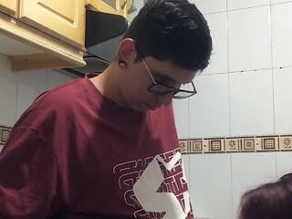 18-year-old cutie seduces stranger in my kitchen