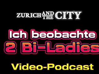 Two bisexual women take their lesbian fun to the streets of Berlin for a