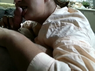 Secretary Blowjob in the Morning in My Office