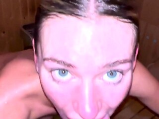 Halli N Lover Face Covered In Cum After Sloppy Blowjob