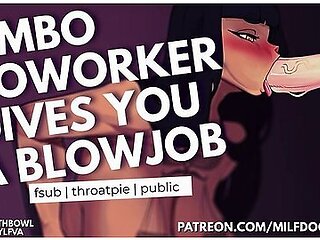 Bimbo Co-worker Lets You Fuck Her Throat With Erotic Audio And Car Toon
