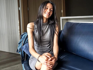 Skinny Brunette Latina Gets Rough Doggy Style Fuck From Big White Cock Instructor After Nude Yoga