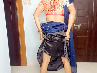 Remove stepmom sexy saree satin petticoat indian sisay