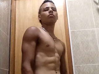(2) 18-year-old Colombian guy masturbating