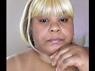 Sexy BBW w/BBC sex toy solo play sloppy head