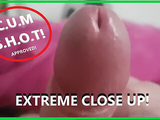 Extreme Closeup of My Very Thick Cock Cumming While I Rub It Till I Moan and Cum Hard!
