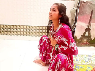 Indian Bhabhi in Pink Dress POV Blowjob &amp_ Rough Doggy