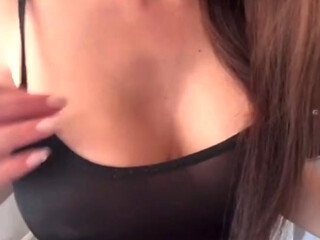 Stepmom with big tits does a deep blowjob