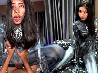Petite Spider Girl can'_t Hold her Horny Side