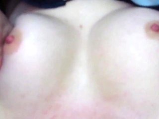 Husband Licks His Young Wife's Big Natural Tits and Nipples