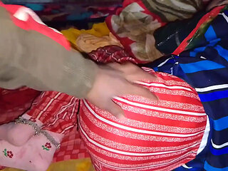 Indian girl's ass fucked on the bed by spitting