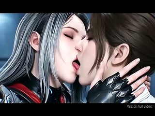 Dia x Hailey Lesbian kissing (The First Descendant /AI generated)