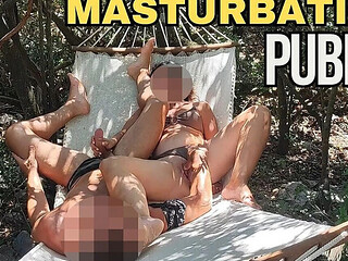Teacher Squirt! I Caught Her Fingering in the Park, Huge Cumshot on Hammock