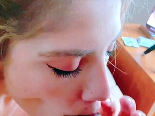 Amateur Blonde Blowjob CIM