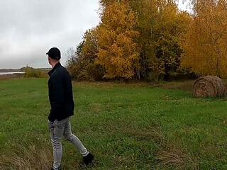 Jerking off a Big Cock Outdoors