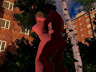 3dxMeredian - White slut gets fucked by her stud at the park