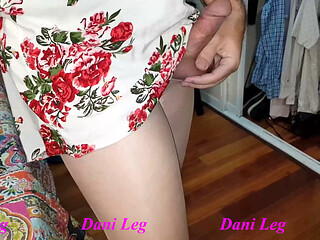 Dani Leg Big Load on Tan Pantyhose
