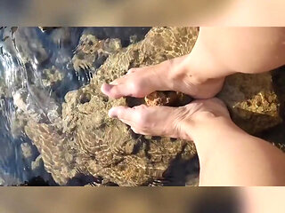 Footjob in the Sea